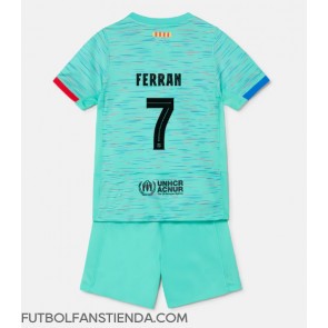 Barcelona Ferran Torres #7 Tercera Equipación Niños 2023-24 Manga Corta (+ Pantalones cortos)